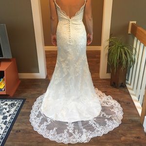 NWOT Wedding dress!   Ivory with lace overlay.